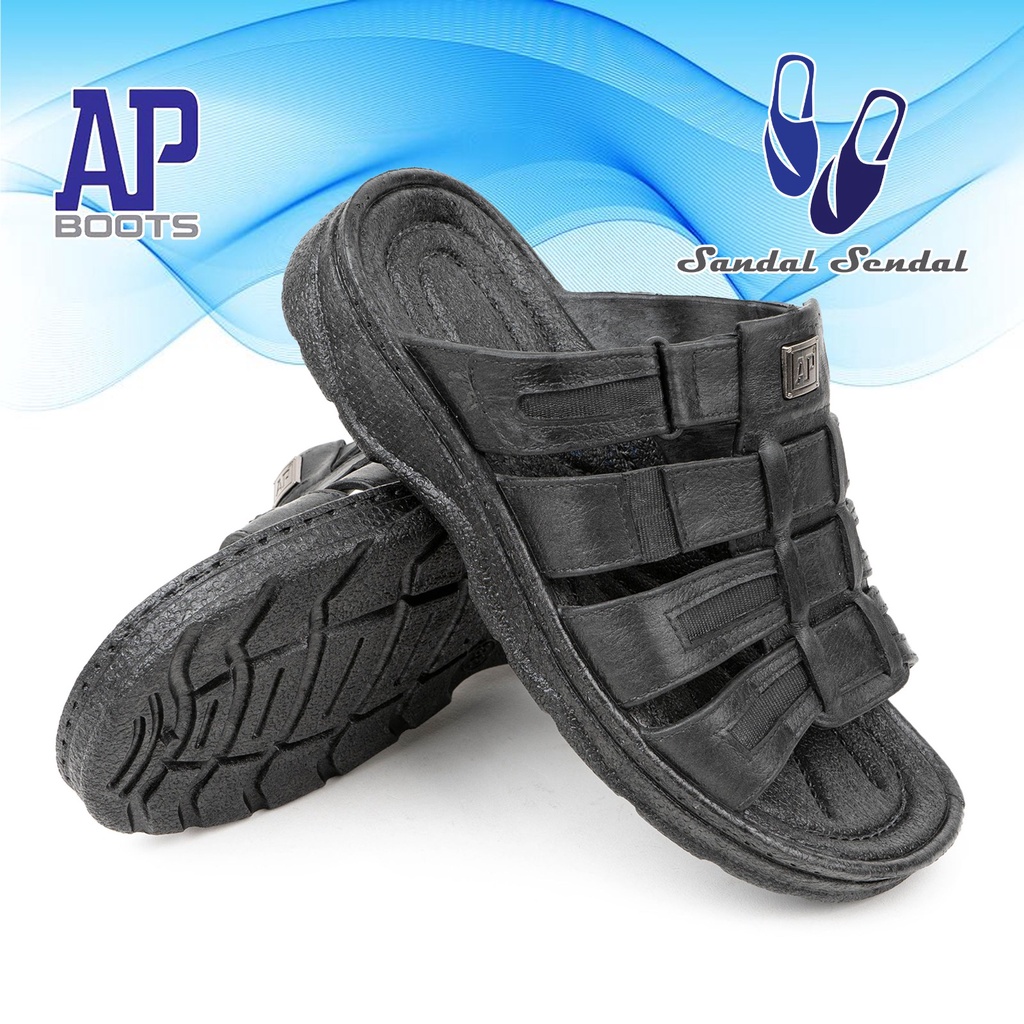 Sandal Slop Pria AP 999 Hitam - Sandal Slide