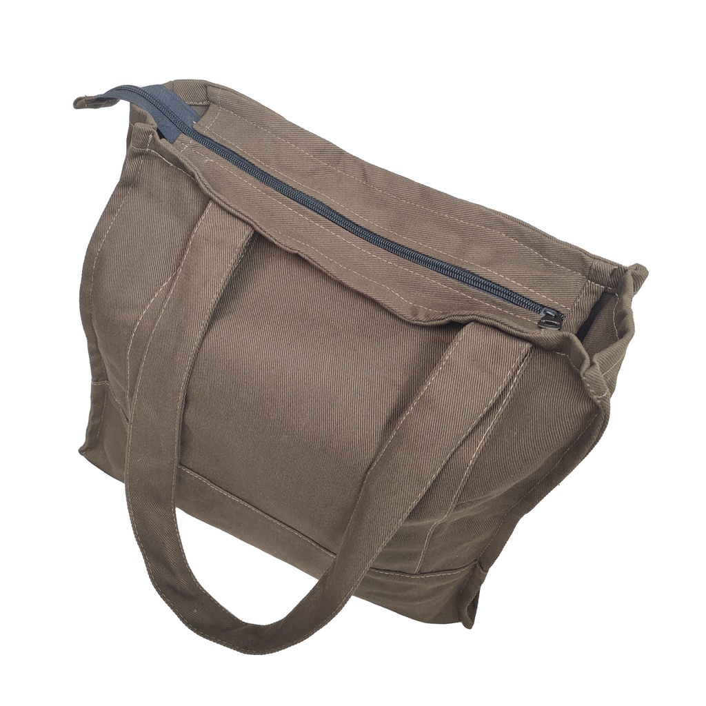 Tote Bag Kanvas Resleting Design AVA
