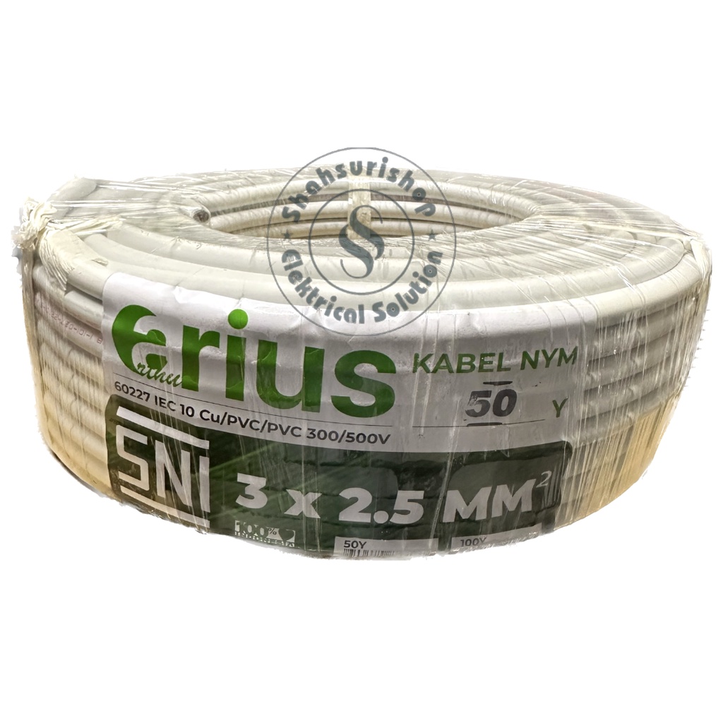 DYMA ARIUS KABEL NYM KAWAT TEMBAGA MURAH 3X2,5 50 YARD ROLL ROLLAN SNI