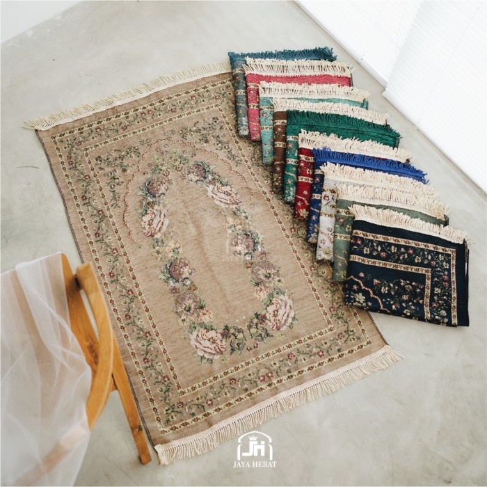 Sajadah SAJADAH TURKEY TURKI BENANG MAS KUALITAS EXPORT XANA - Cream(O7O3) Sajadah Turki Premium Imp