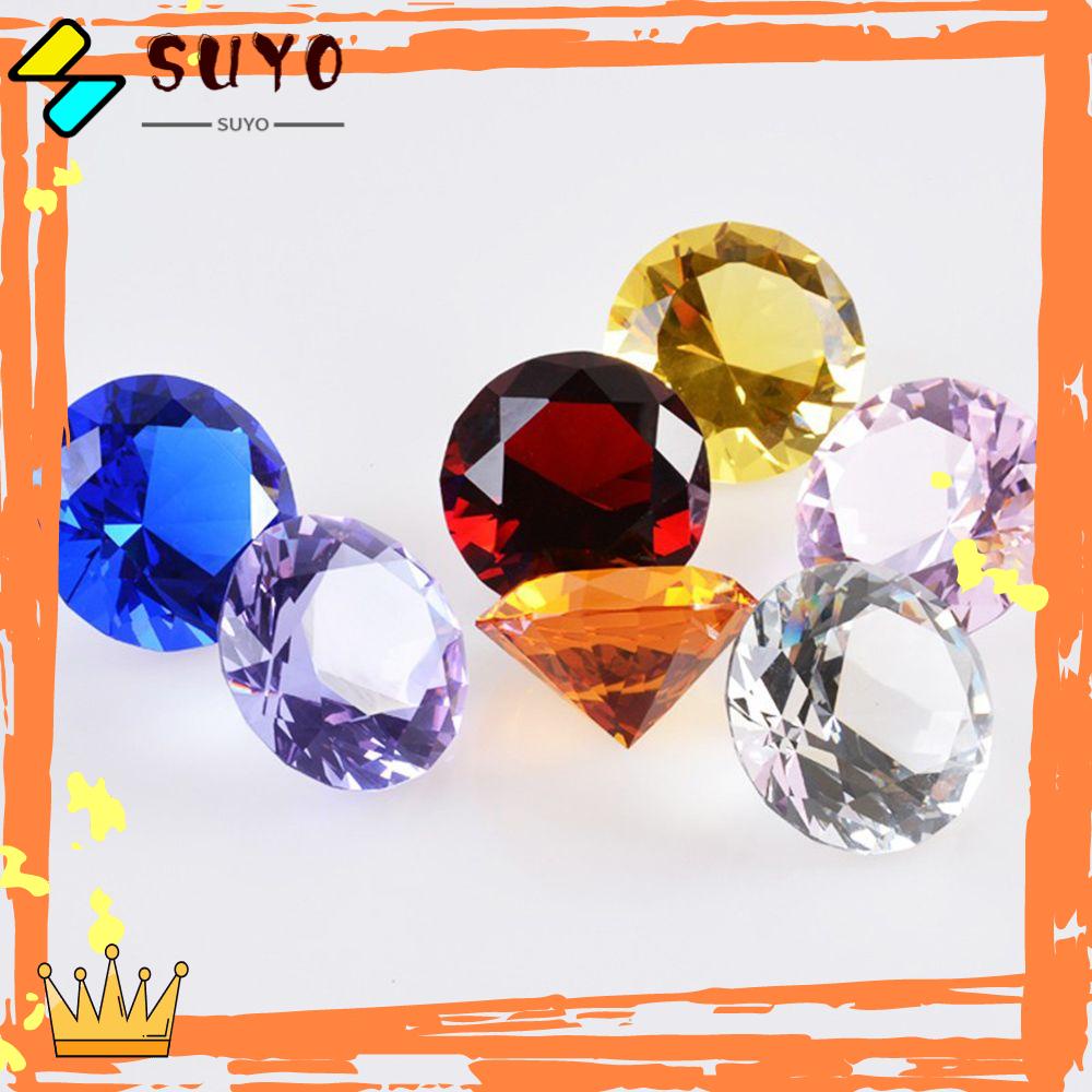 Suyo 30mm Kristal Berlian Warna-Warni Dekorasi Rumah Hadiah Romantis Bening