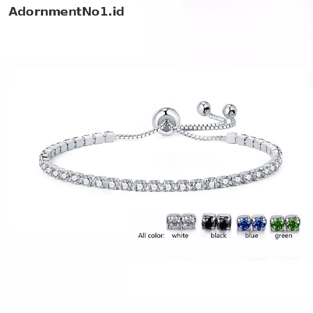 [AdornmentNo1] Gelang Tenis Kristal Bening Baru Untuk Wanita Gelang Cubic Hip Pop Accessorie [ID]