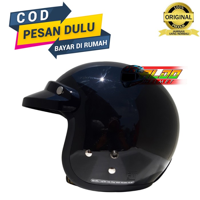 Helm Cargloss Retro Black Metalic Original
