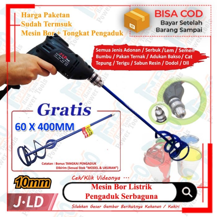 Mixer Mesin Bor Pengaduk Adonan Tepung Pengocok Mixer Terigu Martabak J103