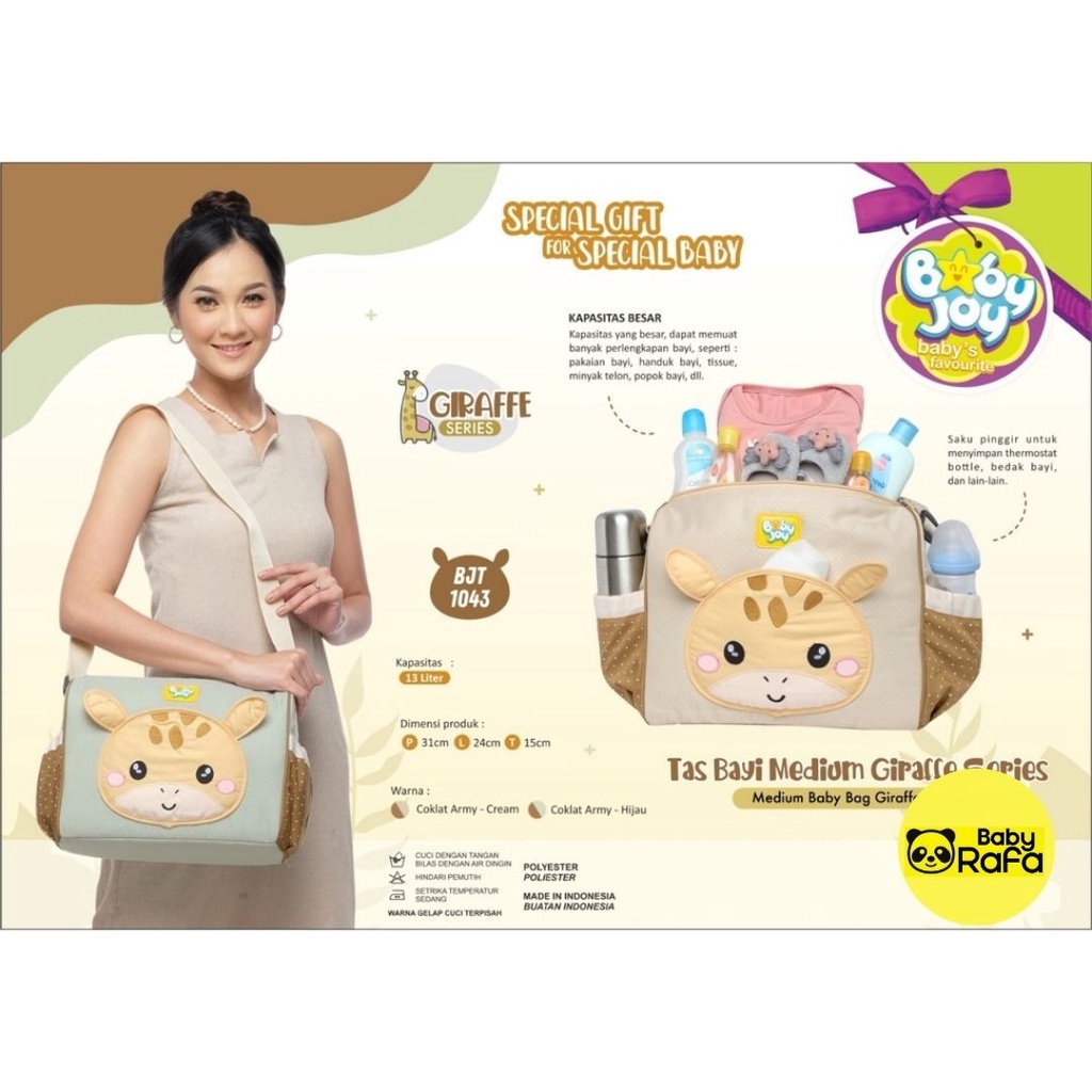 Tas Bayi Besar + Tbs GIRAFFE SERIES BJT1044  merk BABY JOY / Tas Bayi Medium GIRAFFE SERIES BJT1043 dan Tas Bayi Kecil GIRAFFE SERIES BJT1042 merk BABY JOY