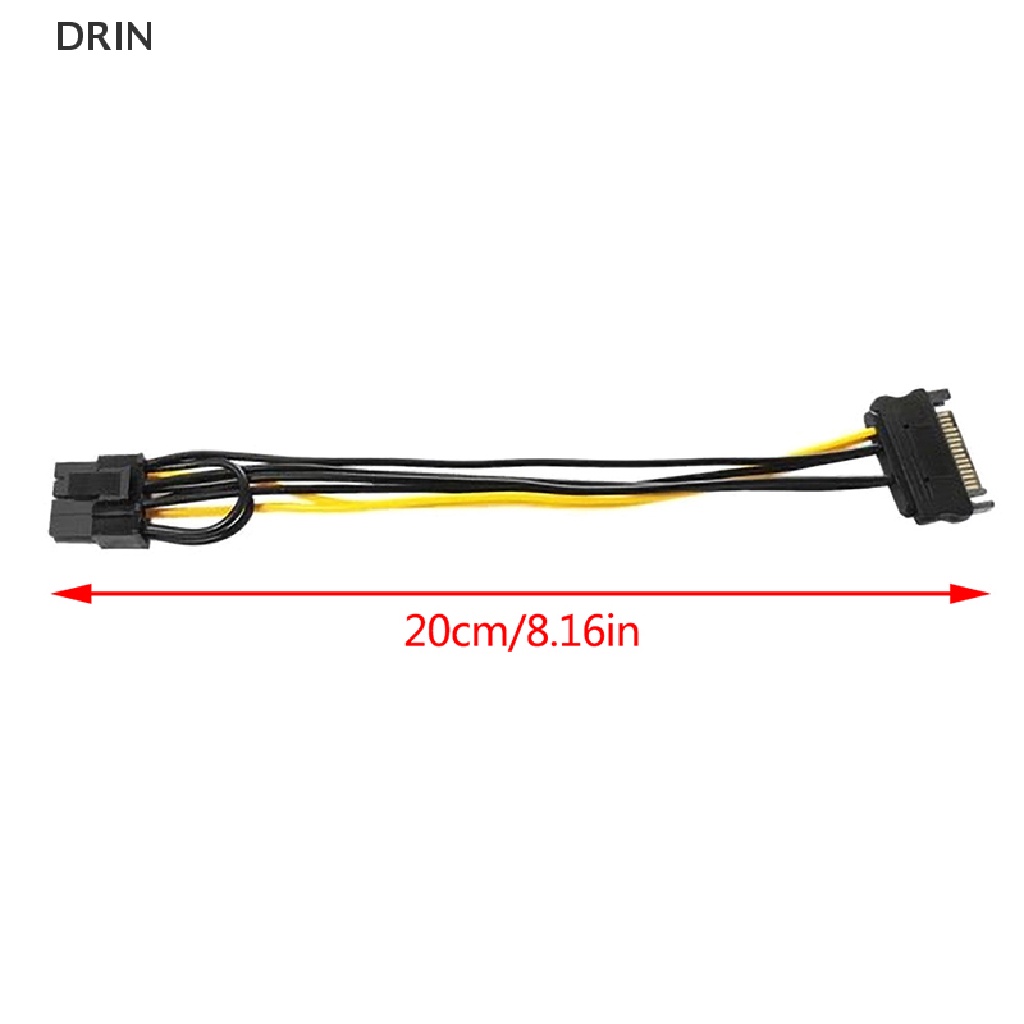 Dr 15pin SATA Male To 8pin PCI-E Kabel Power Supply Untuk Graphics Video Card vn