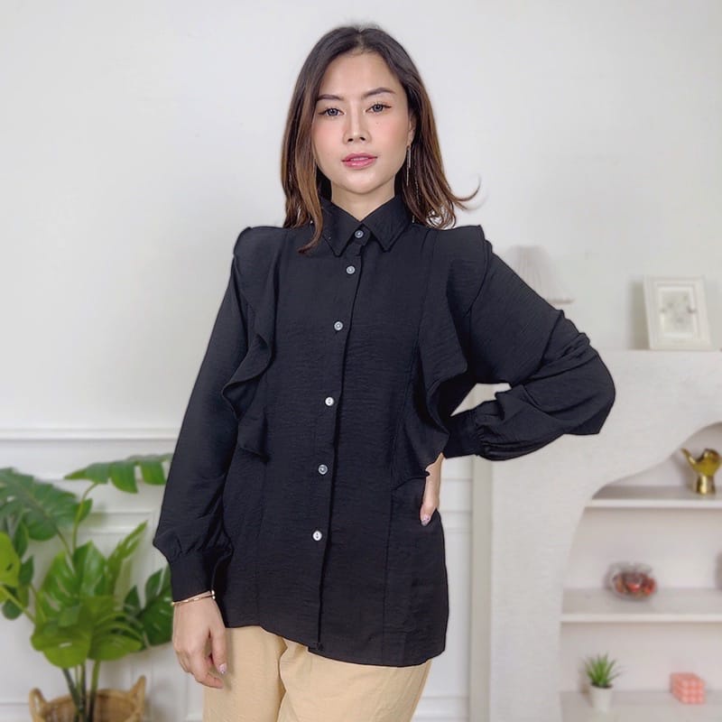 NETA BLOUSE CRINKLE AIRFLOW / ATASAN WANITA VIRAL / OOTD STYLE TERBARU (BANYAK SIZE M. L. XL)