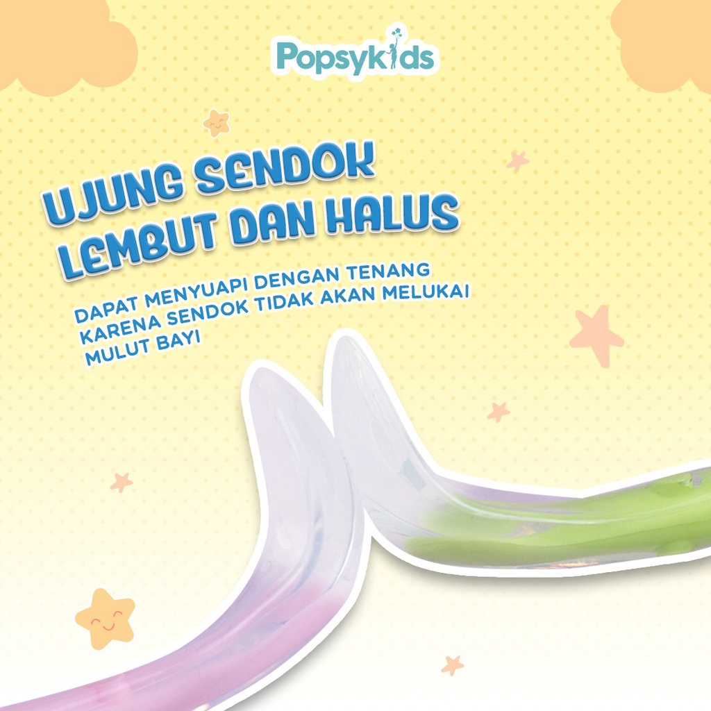 Popsykids Silicone Spoon - Sendok Silikon Bayi BPA Free