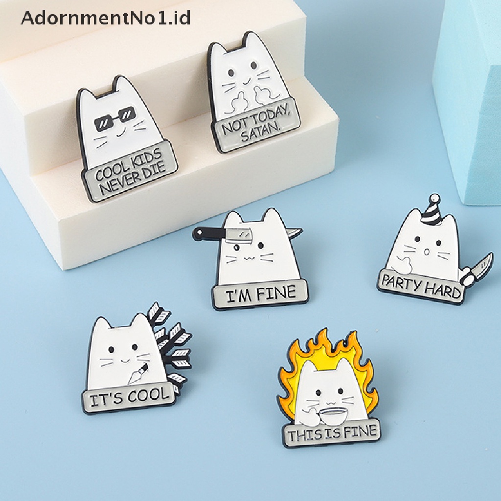 [AdornmentNo1] Headset Keyboard Kartun Kucing Mouse Oil Drop Lapel Bros Badge Pin Denim Hadiah [ID]