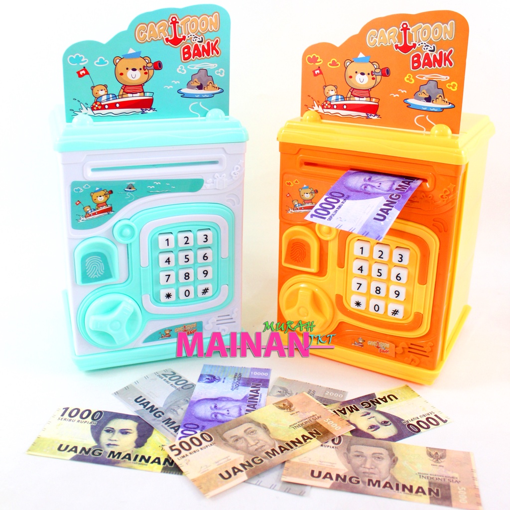 MAINANKEI MAINAN ANAK MURAH CELENGAN CARTOON YA2 MAINAN CELENGAN ATM SIDIK JARI MONEY SAFE BOX