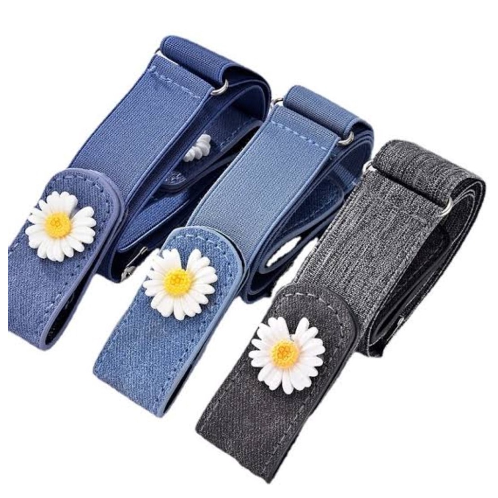 ⭐️𝐈𝐇𝐒 𝟖𝟎𝟑 𝐋𝐚𝐦𝐩𝐮𝐧𝐠⭐️Ikat Pinggang Wanita Unik Tali Pinggang Lucu Double Bunga Daisy