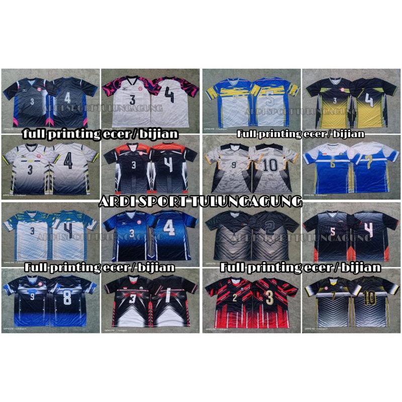 baju volly full printing satuan / ecer / bijian , jersey volly cowok/pria