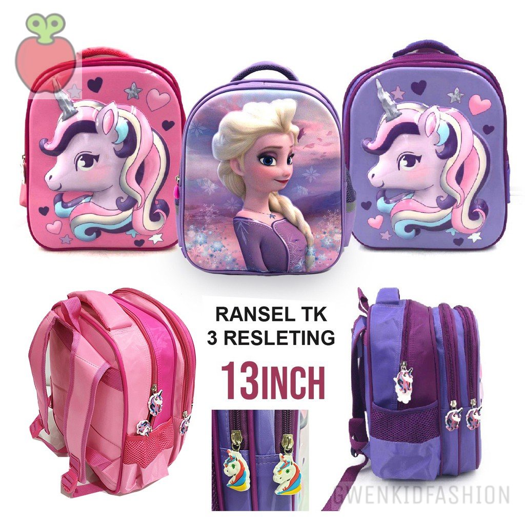 GwenKids Tas Ransel Anak Sekolah TK Anak Perempuan Cantik Glossy Rambut Pirang Cetar Gogo Kumbang Ku