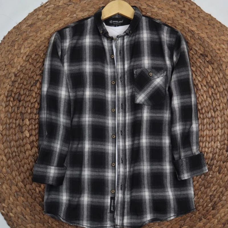 Kemeja Flanel Impor Lengan Panjang Pria Wanita Premium Distro