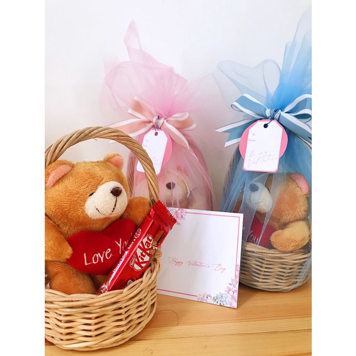 

✨READY✨ -Hampers Valentine Mini Bear - Biru- 1.1.23