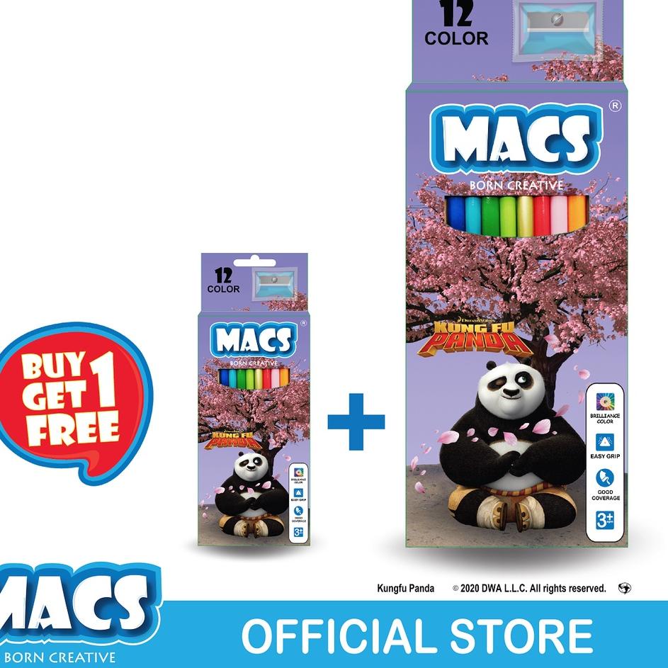 

라마 Macs Coloring Pencils Kung Fu Panda (12 colors) BUY 1 GET 1 FREE Terbaik