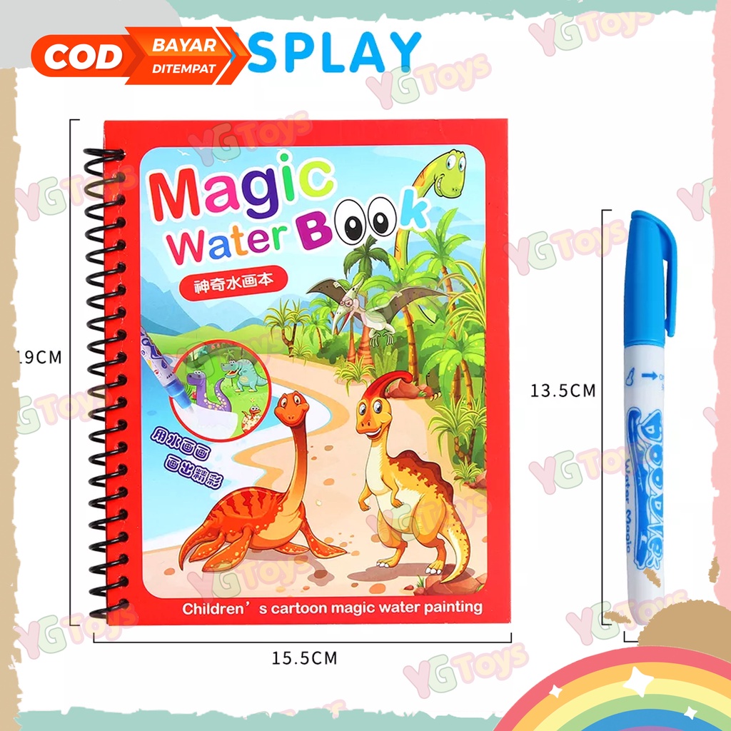 YGtoys Buku Mewarnai Anak Buku Warna Menggambar Ajaib Magic Water Book Water Drawing Book Mainan Edukasi