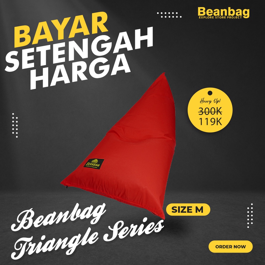 Jual Bean Bag Triangle Waterproof Size Medium Plus Isi Sofa Duduk Kursi Lantai Empuk Bean