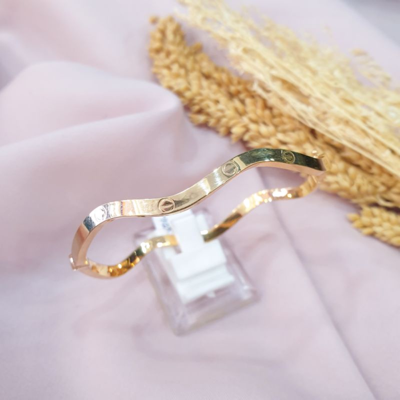Gelang bangle crtier safari emas asli kadar 375 8k