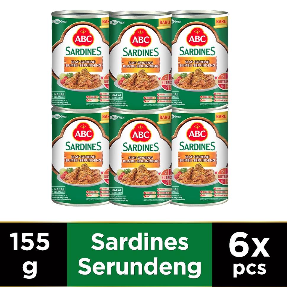 

Top Murah ABC Sarden Siap Goreng Bumbu Serundeng 155 g - Multipack 6 pcs