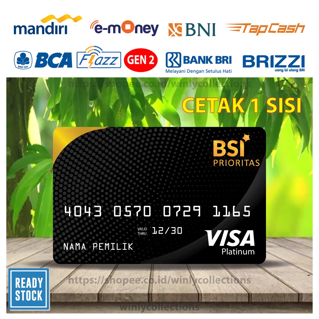 EMONEY E TOLL DESAIN PRIORITAS BLACK MOTIF BSI E MONEY MANDIRI GEN 2 BNI TAPCASH BRIZZI BRI - 1 SISI