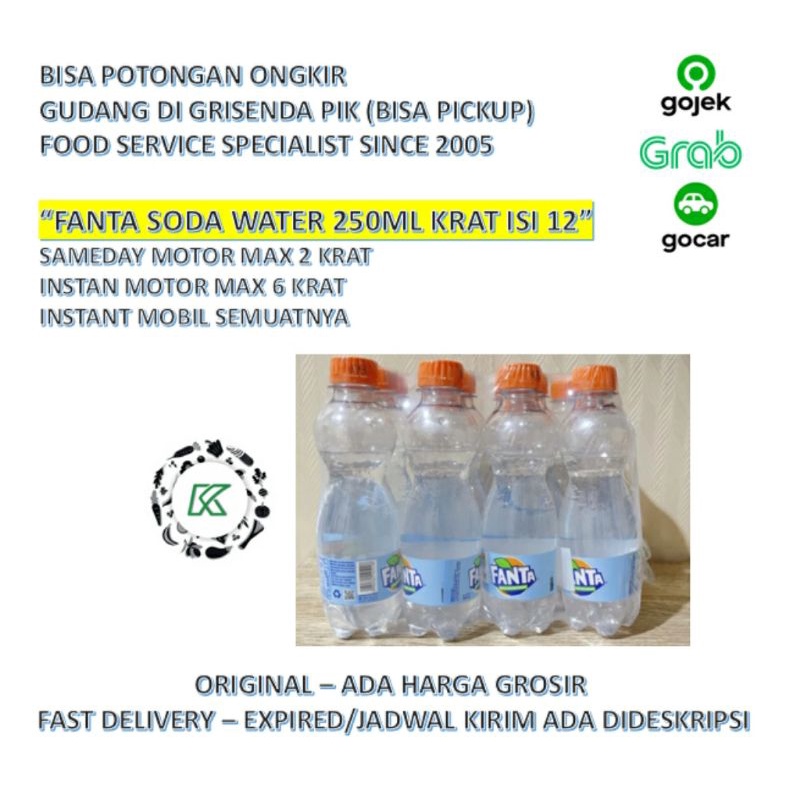 Fanta Soda Water 250ml per KRAT isi 12 Botol