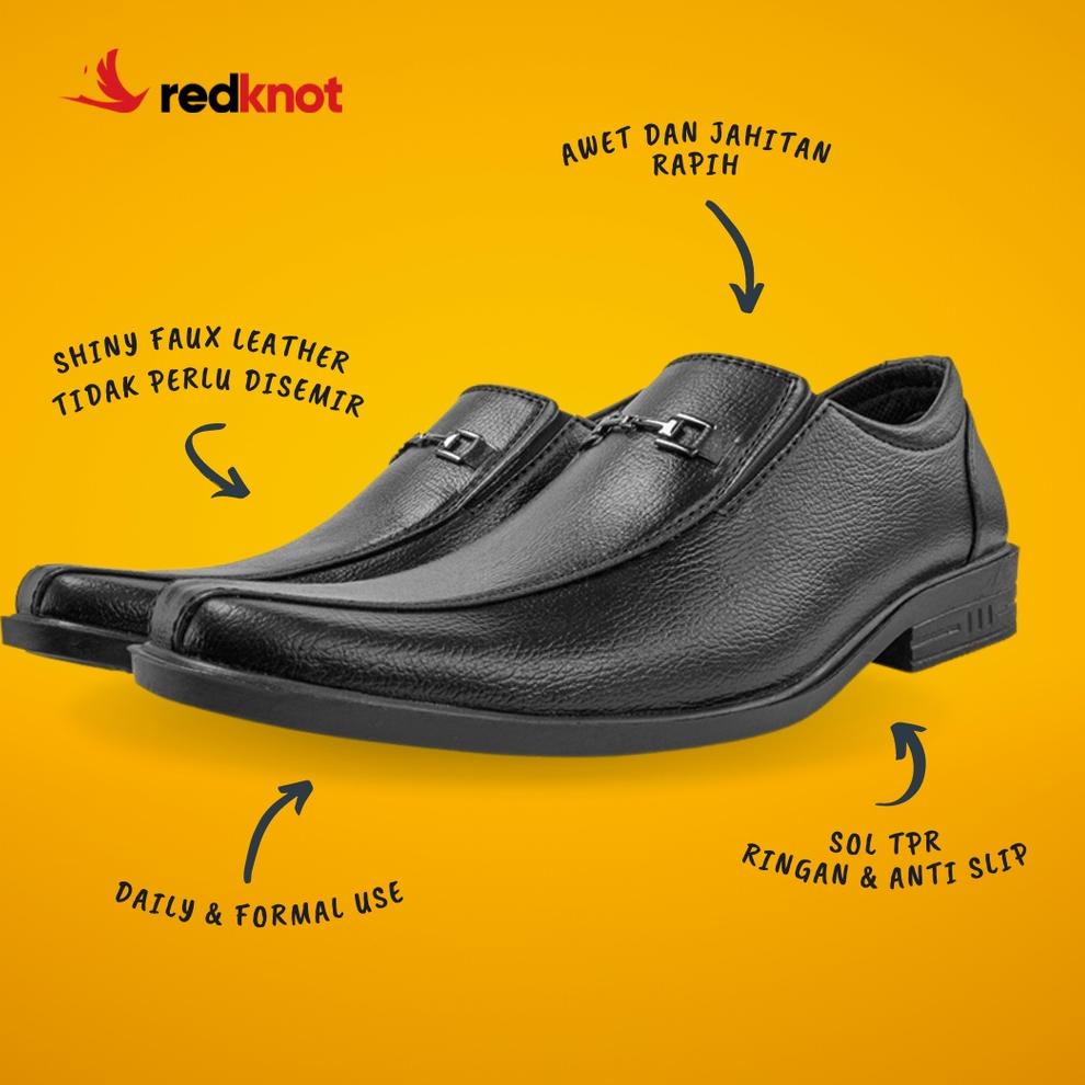 Redknot Jackson Hitam Sepatu Kerja Murah Pantofel Berkualitas belkang