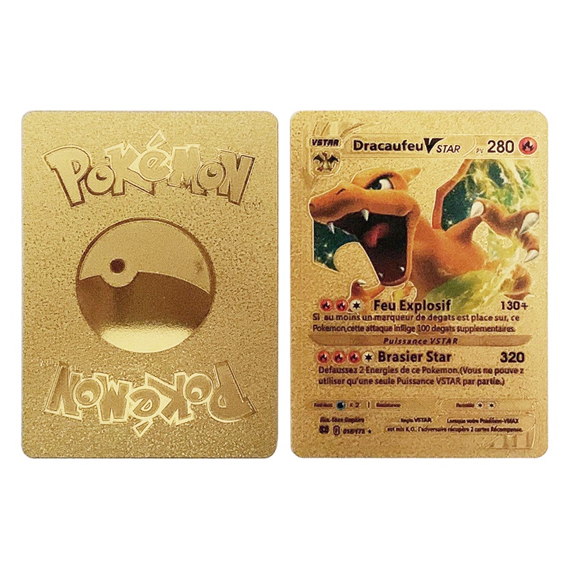 55pcs/set Kartu Pokemon Pokemon Gold Vmax Charizard Versi Inggris Untuk Koleksi Anak