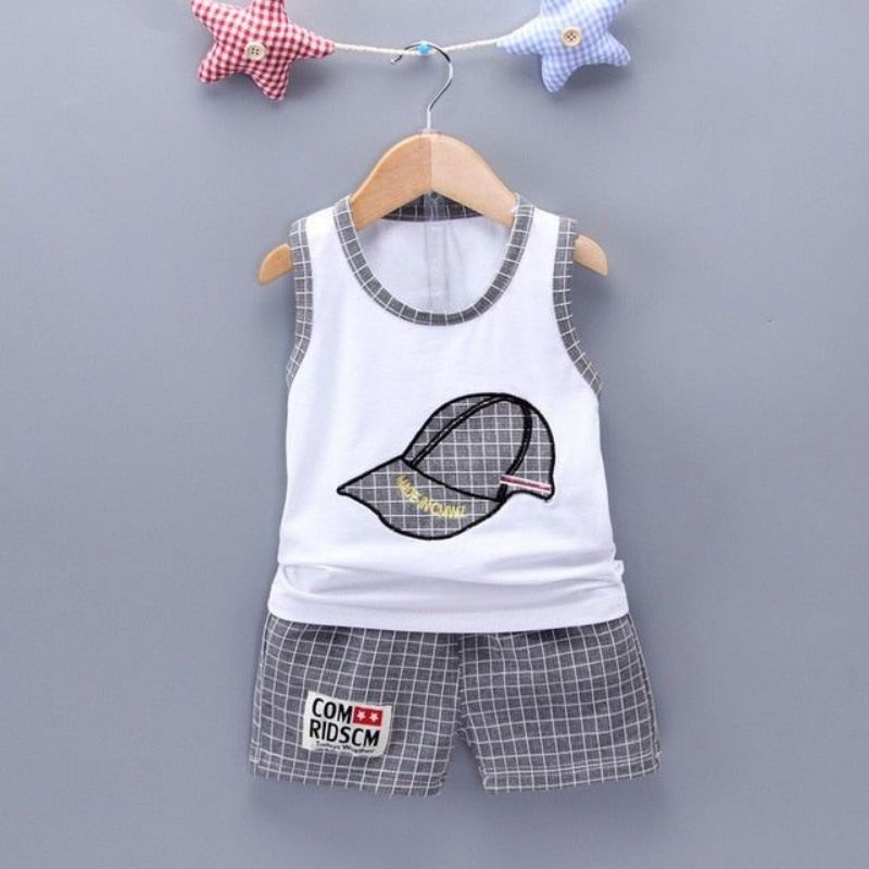 Setelan Renang Anak Baby Boy Tank Top And Shorts Set Premium 6-24 Bulan