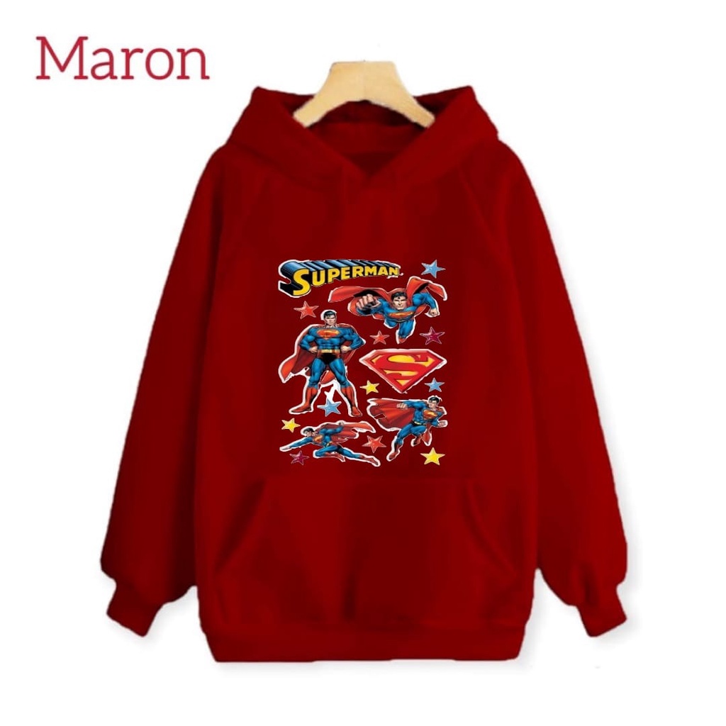 Hzl_outfit Hoodie Sweater Anak Laki-Laki Superman Star/ Sweater Hoodie Anak Laki Laki (S.M.L.XL)