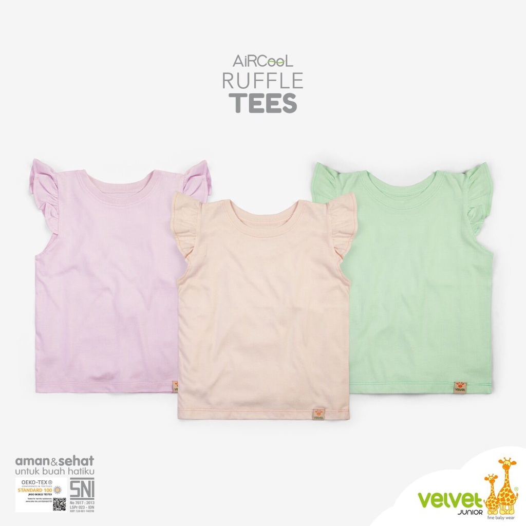 Velvet Junior Kaos Anak Perempuan - Ruffle Tees / Velvet baju anak Ruffle
