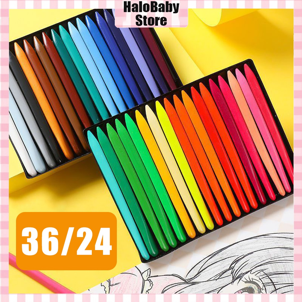 Halo Baby Plastic crayon Anti Kotor Krayon anak 36/24 Warna Krayon Plastik/Anak Crayonlab / Crayon Anti Kotor