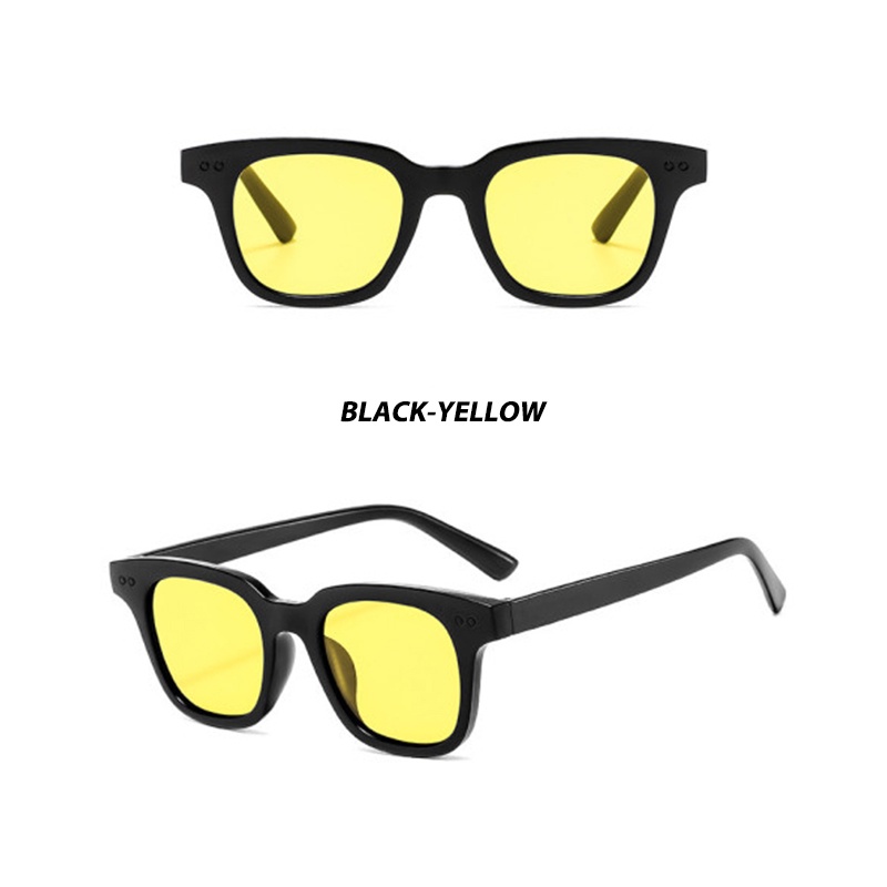 Kacamata Boldie Frame Tebal Skinny Hitam Persegi Panjang Uv400 Gaya Vintage Retro Untuk Wanita Dan Pria-A5
