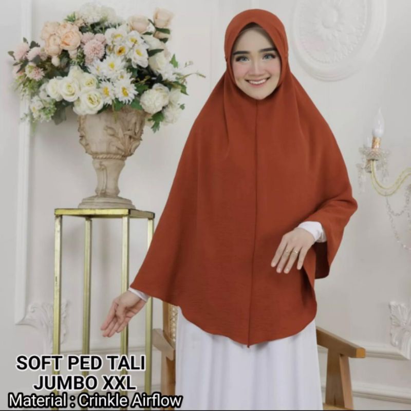 Hijab Crinkel Jumbo Soft Ped Terbaru - Jilbab Jumbo Syari bahan Crinkle Airflow Premium