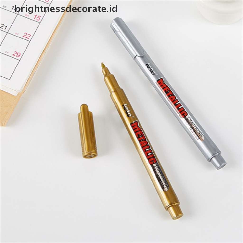 [Birth] Gold Silver Metallic Color Pen Kertas Tag Album Foto Scrapbooking Pesta Ulang Tahun [ID]