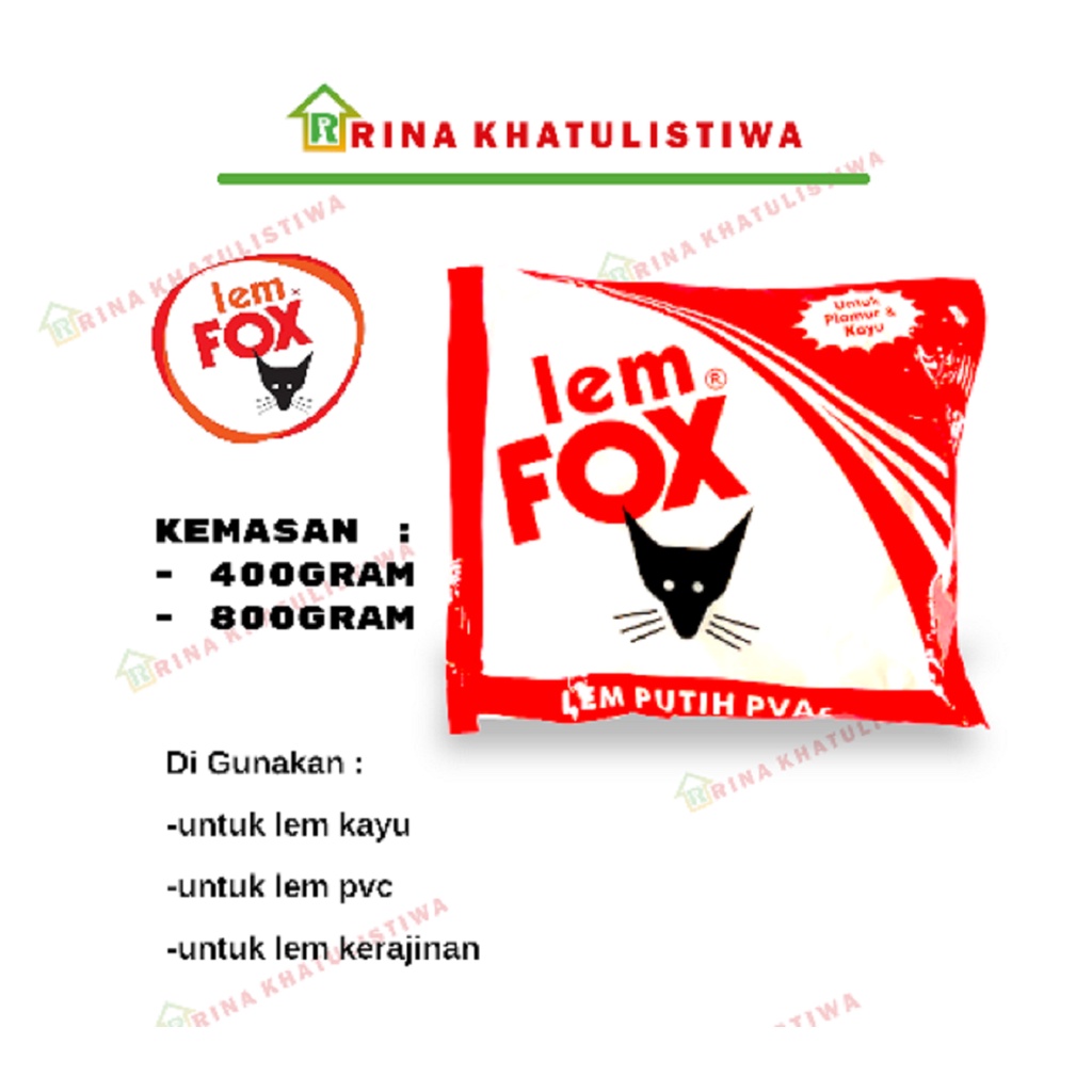 

Lem Fox Putih 400gr 800gr | Lem Fox Kayu, Slime, Lem Plamir