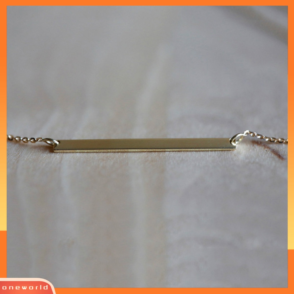 {oneworld} Gelang Simple Fadeless Alloy Slim Bentuk Bar Wanita Bangle Rantai Untuk Pacaran