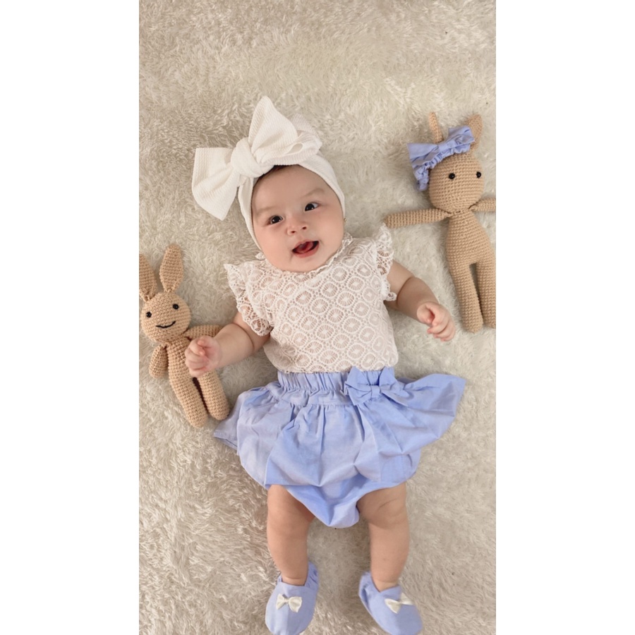 BRIELLE SET / TALITHA / GIANNA SAKURA CASSANDRA baju bayi newborn polkadot set Dress Baju Setelan Rok bloomers bandana sepatu Pergi Lucu Fashion Anak Bayi Perempuan Cewek Terlaris cherry blossom MANDY