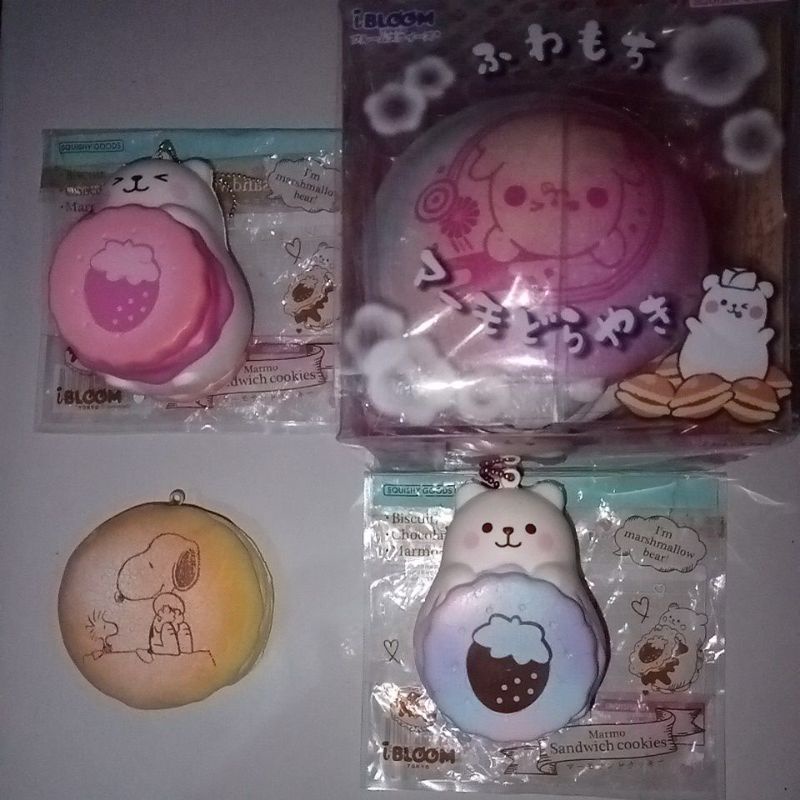 Flash Sale Squishy (ibloom marmo cookies, marmo dorayaki, Snoopy bun)