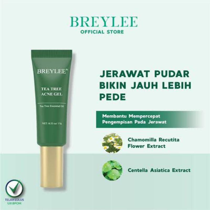 Breylee Tea Tree Acne Gel Untuk Kempeskan Jerawat 15gr