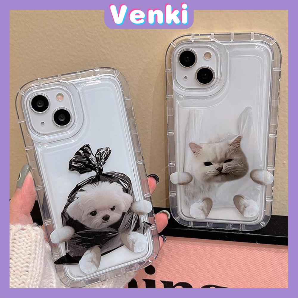 iPhone 14 Pro Max TPU Soft Jelly Airbag Case Cute Cat and Dog Clear Back Cover For Couples and Besties Camera Protection Shockproof For iPhone 14 13 12 11 Plus Pro Max 7 Plus X XR