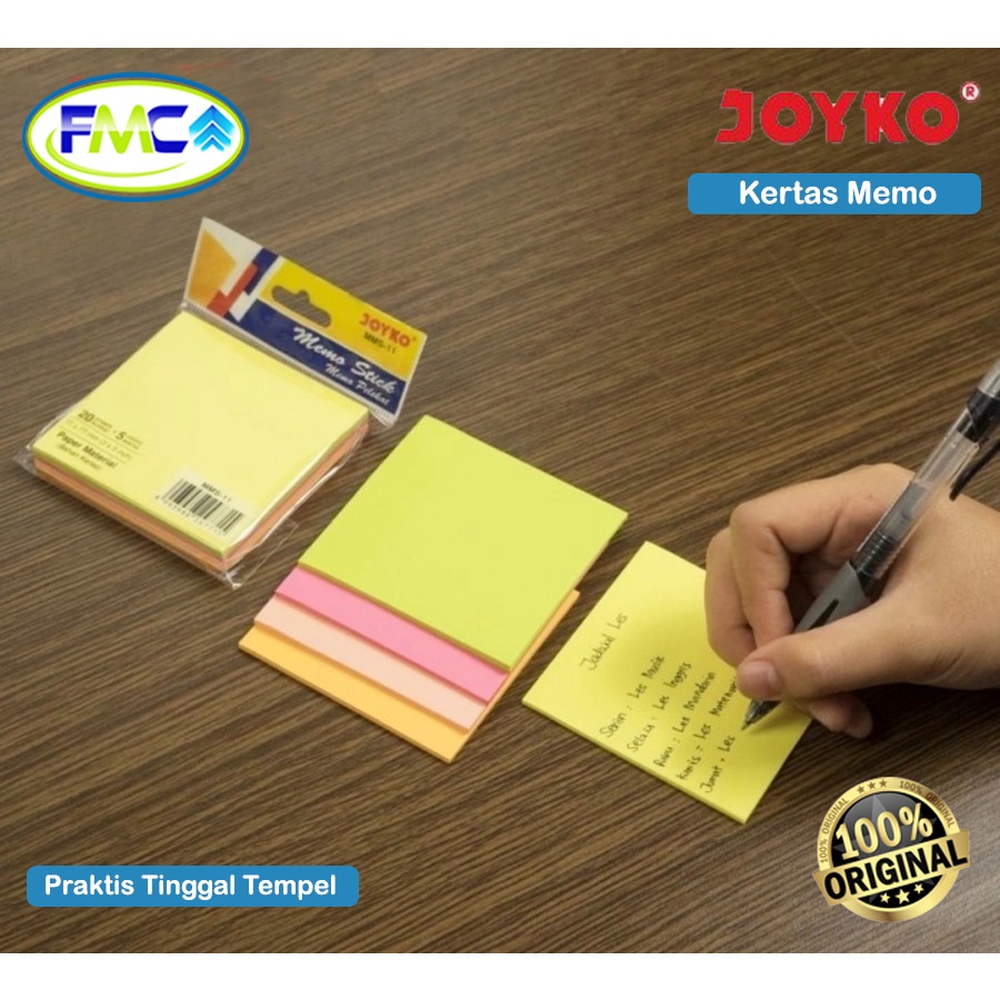 Memo Stick Joyko Sticky Notes Sticky Note Pastel Kertas Memo Polos Catatan Kertas Tempel