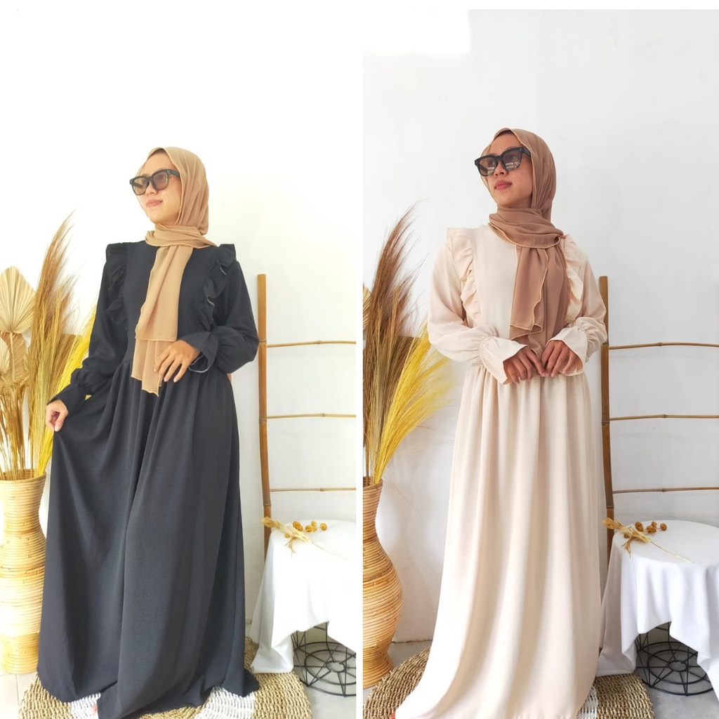 TSK-GAMIS CRINCLE CIKA DRESS MAXY READY BAHAN CRINGKEL AIRFLOW POLOS MURAH - BISA COD