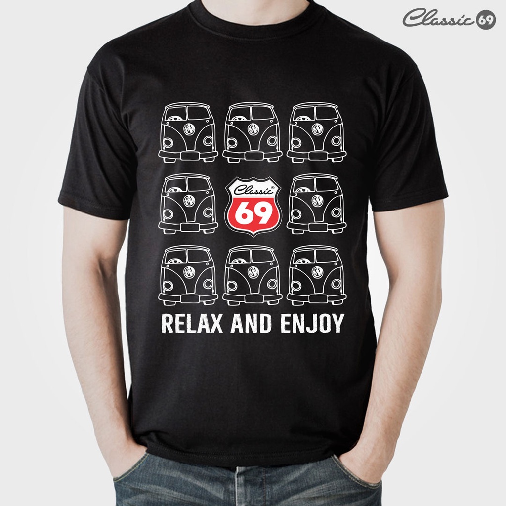 69A039 | Classic 69 | Kaos T-Shirt VW Combi | Black | Short Sleeve