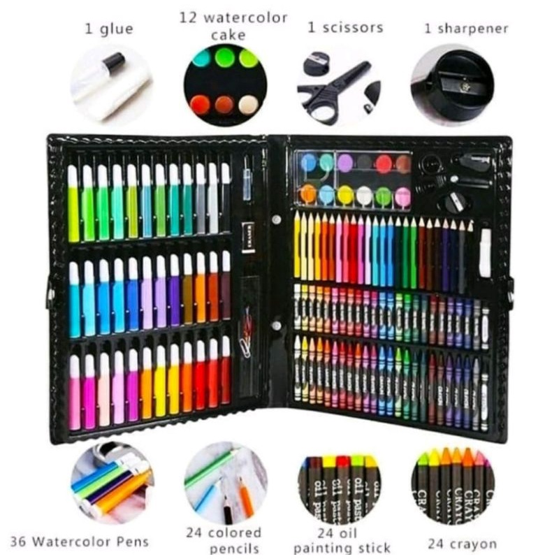 

CRAYON SET ISI 150 PCS PENSIL WARNA | Super Mega Art Set Anak 150pcs Spidol Crayon / Set Menggambar