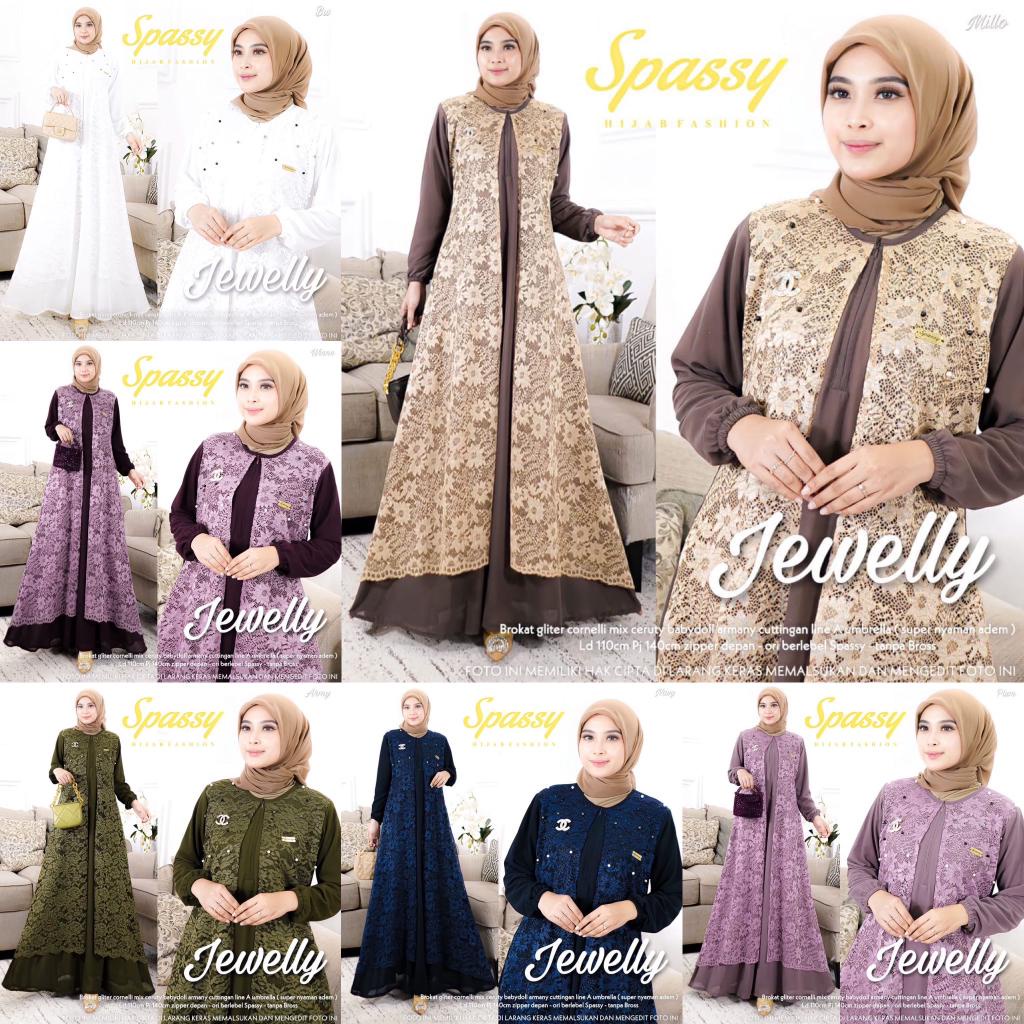 Gamis Brokat Jewelly Dress by Spassy / Baju Kondangan Premium Murah Berkualitas