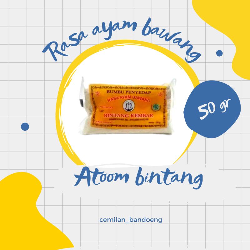 atoom bintang rasa ayam bawang kemasan ekonomis 50gr