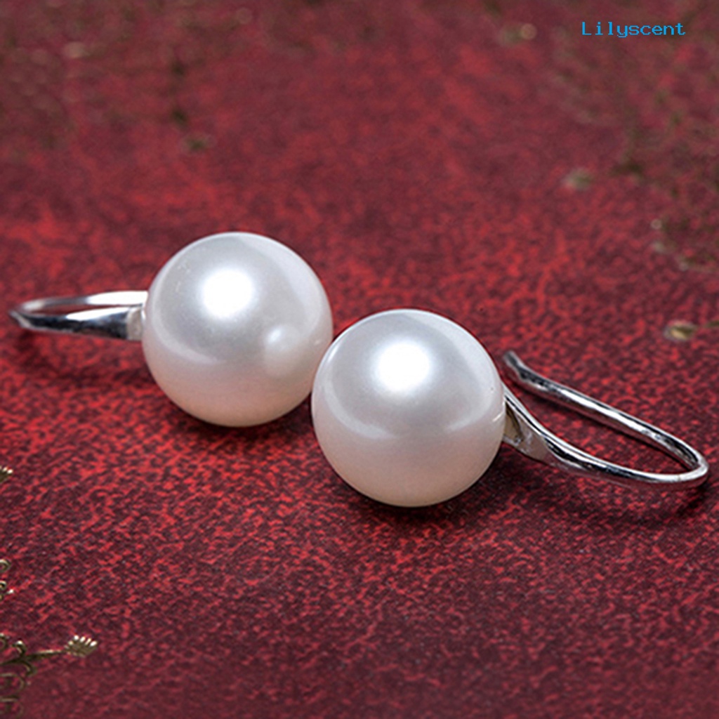 [LS] Anting Kait Elegan Mudah Senada Compact Faux Pearl Women Jewelry Untuk Belanja Pacaran