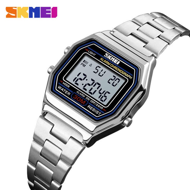 SKMEI 1415 Jam Tangan Wanita Digital Tali Stainless WATCHKITE WKOS