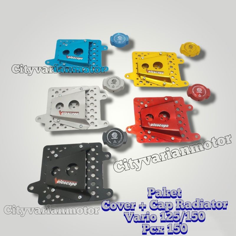PAKET COVER RADIATOR VARIO 125 VARIO 150 PCX 150 VARIO 150 NEW PLUS BAUT + COVER TUTUP CAP RADIATOR CNC TUTUP CAP RADIATOR VARIO 125 150 PCX 150 CNC PCX 160 VARIO 160